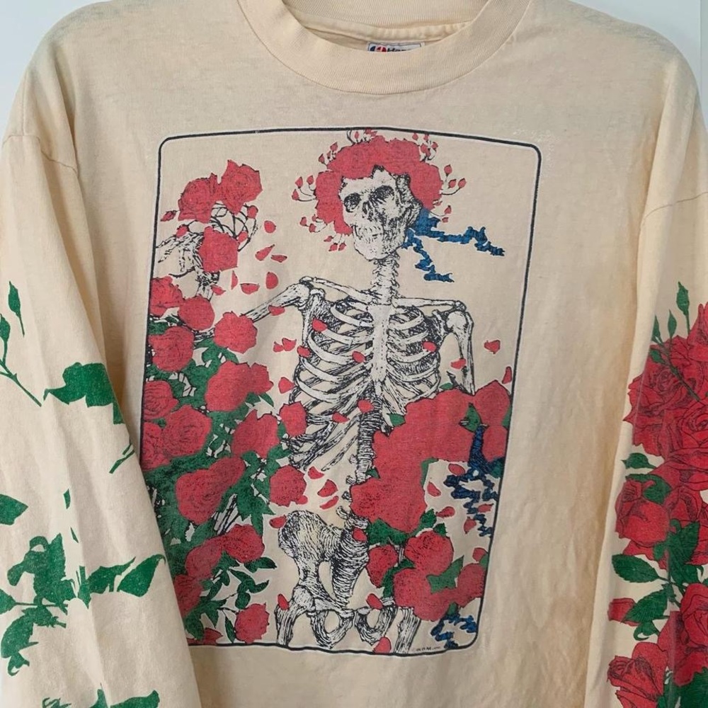RARE True Vintage Grateful Dead Double Sided Graphic Long Sleeve Tee T-shirt - Picture 1 of 8